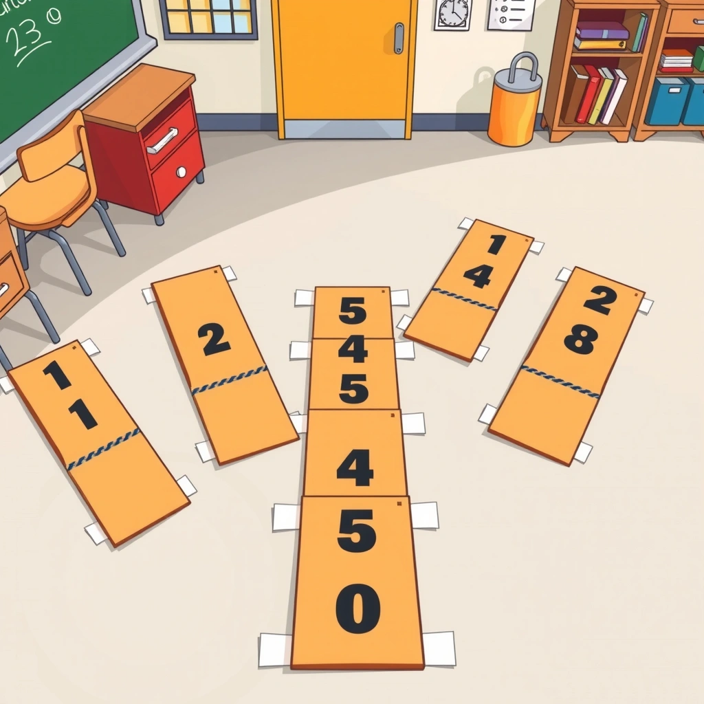 Zakładkowy tor liczbowy — elementy na podłogę - Szablony - Dzień Książki