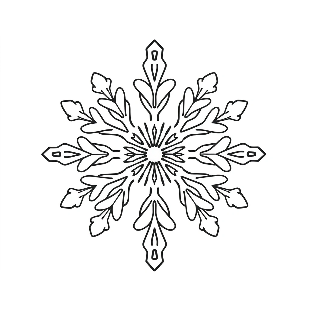 Kolorowanka: prosty płatek śniegu - Kolorowanki - Światowy Dzień Śniegu