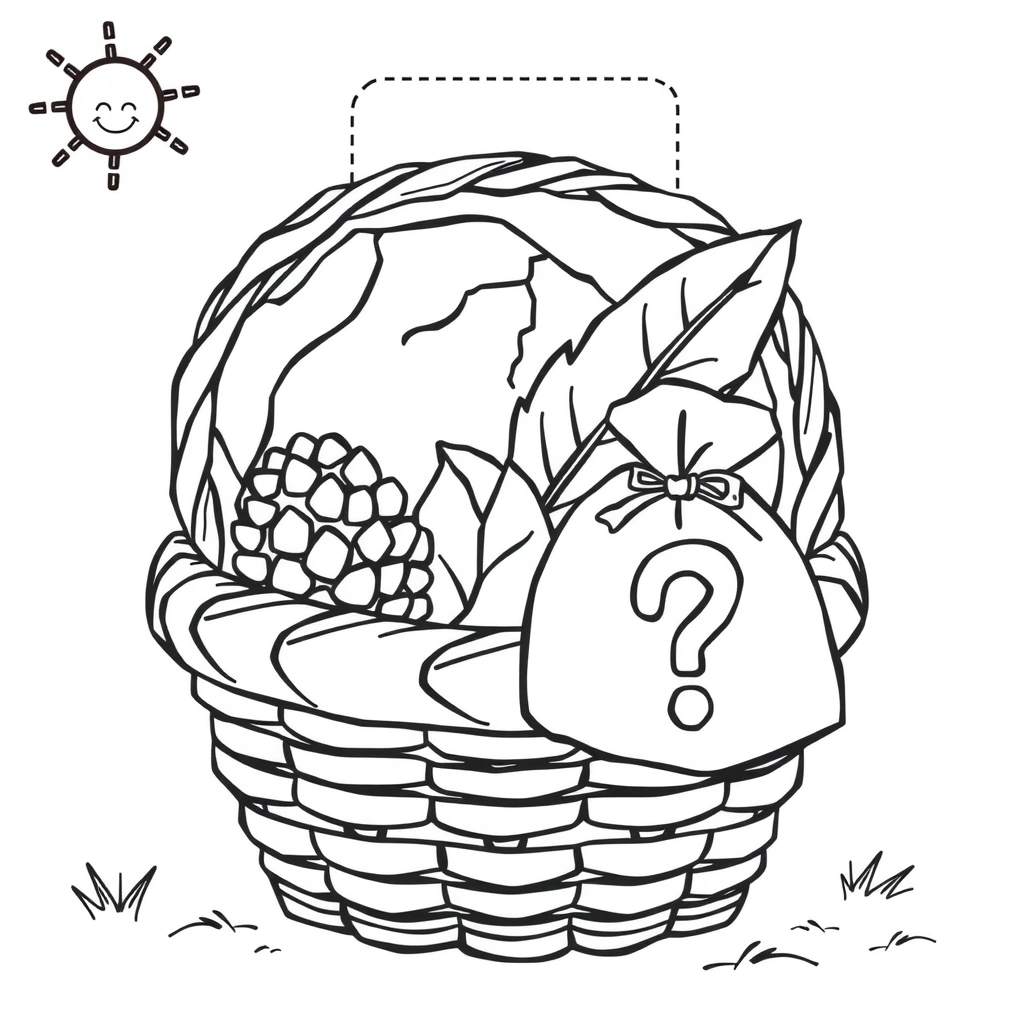 Kolorowanka — koszyk z rzeczami - Kolorowanki - Prima Aprilis