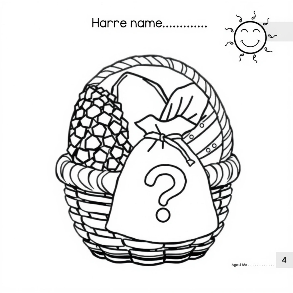 Kolorowanka — koszyk z rzeczami - Kolorowanki - Prima Aprilis