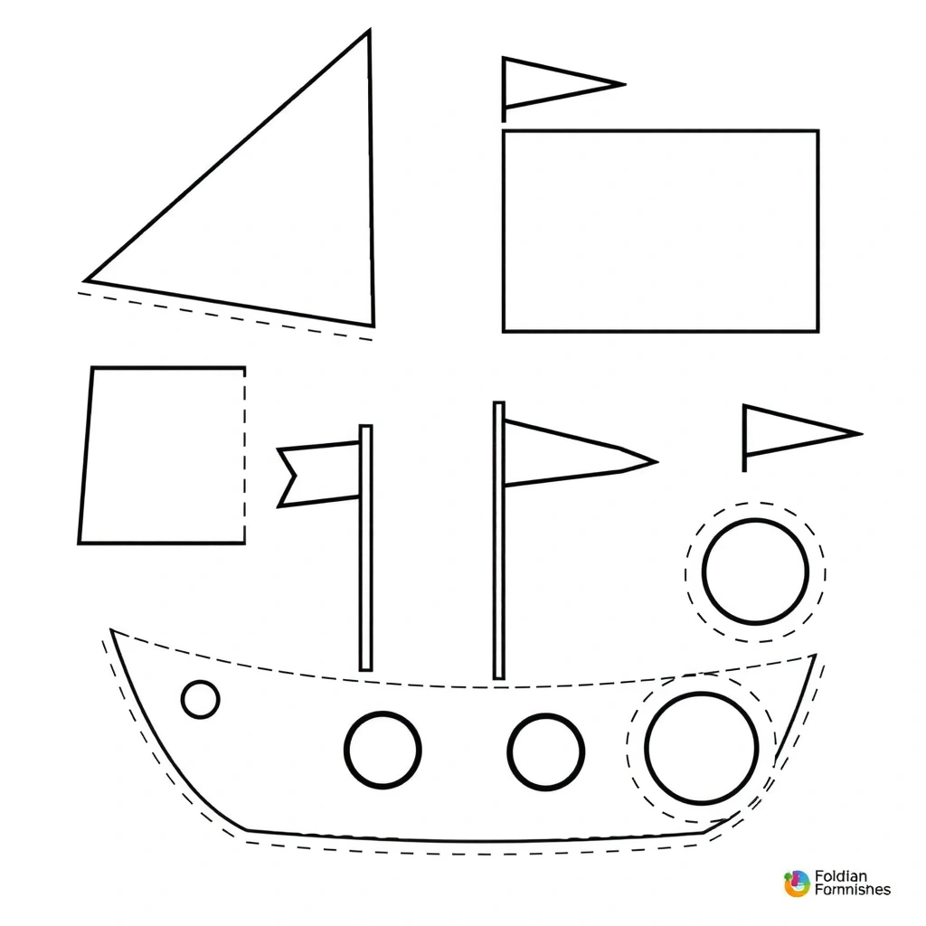 Szablony żagli i dekoracji do wydruku - Szablony - Dzień Marynarza