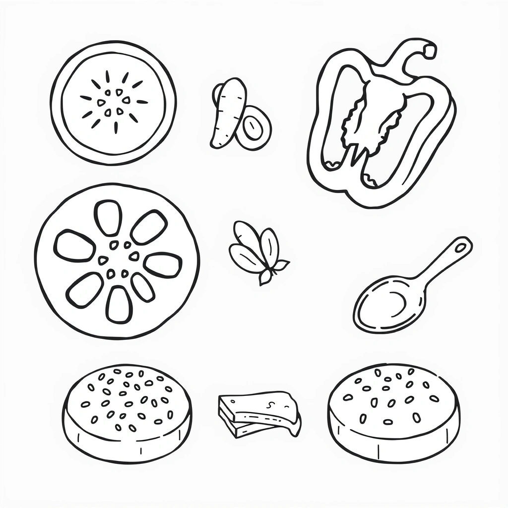 Kolorowanka: składniki pizzy - Kolorowanki - Dzień Pizzy