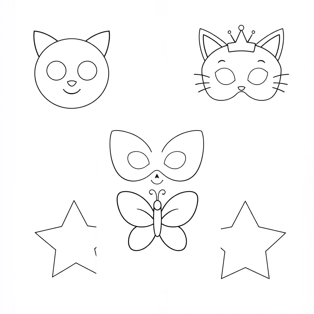 Bazy masek — szablony do druku - Szablony - Karnawał