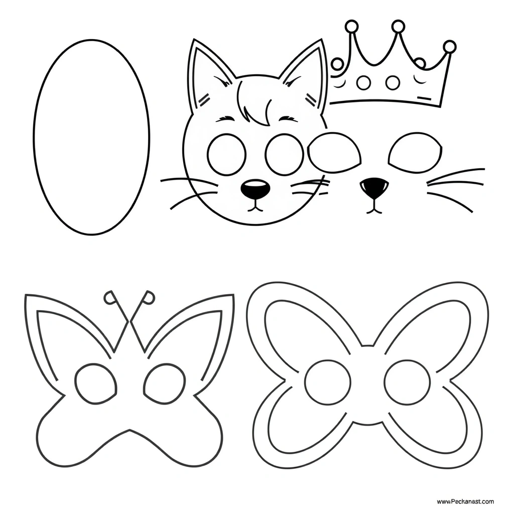 Bazy masek — szablony do druku - Szablony - Karnawał