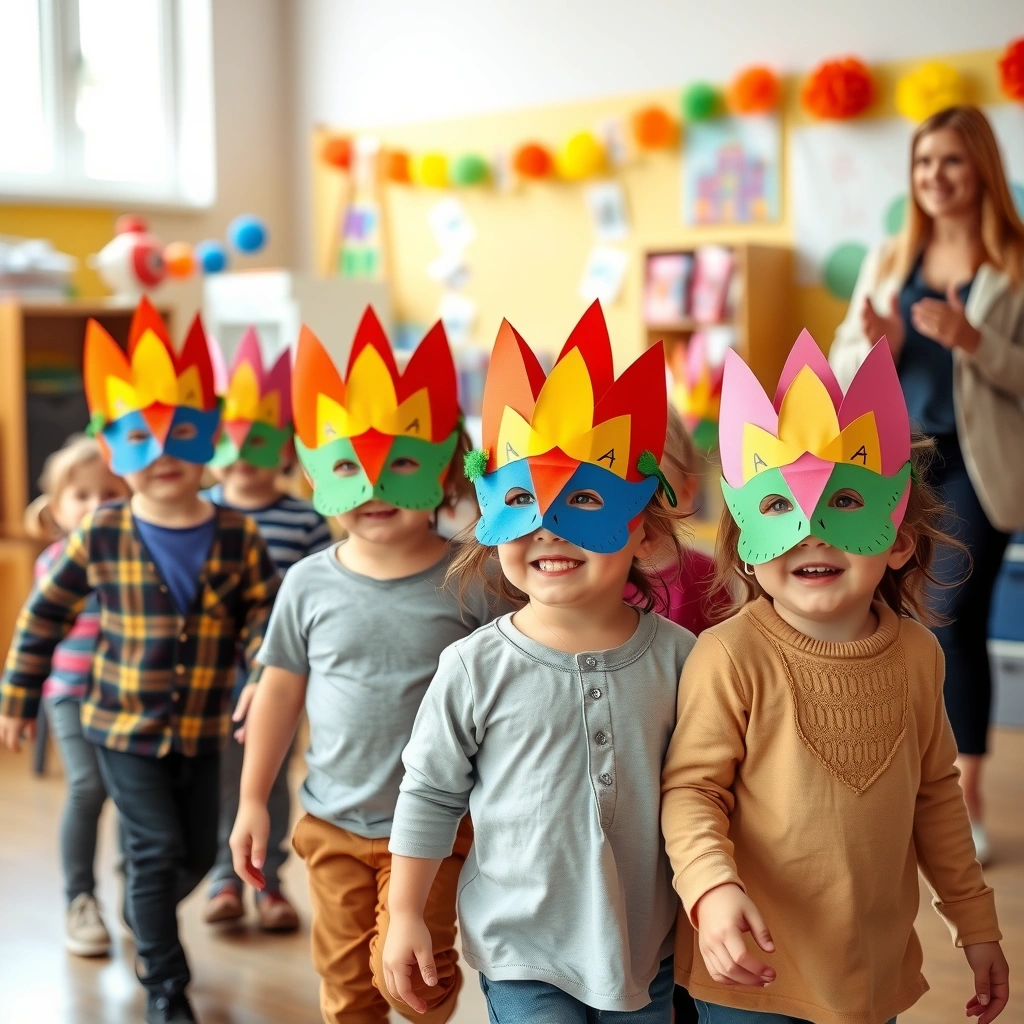 Dzieci w maskach — parada - Materiały - Karnawał