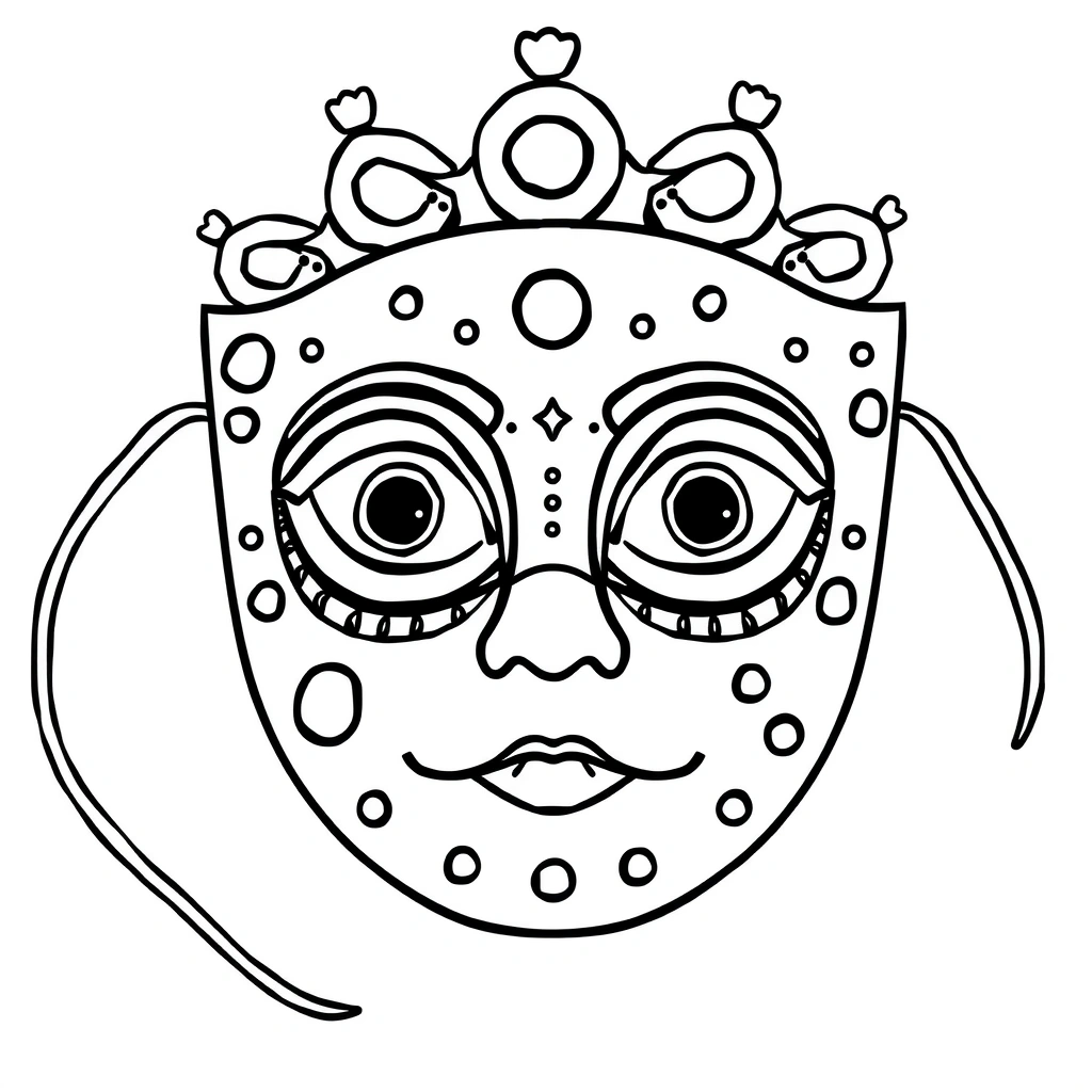 Kolorowanka — maska do pokolorowania - Kolorowanki - Karnawał