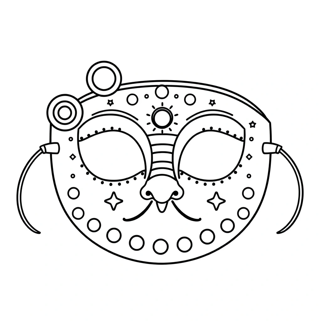 Kolorowanka — maska do pokolorowania - Kolorowanki - Karnawał