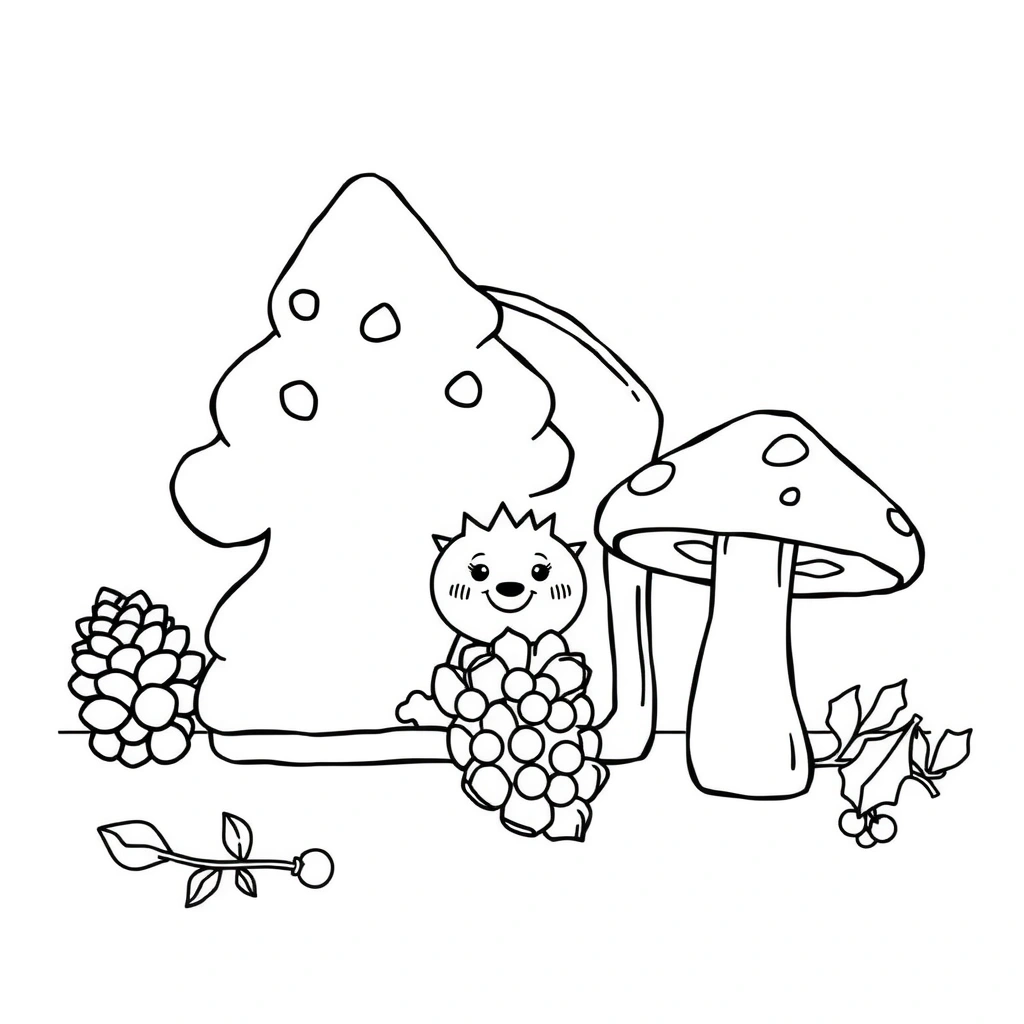 Kolorowanka — leśne kanapeczki i elementy lasu - Kolorowanki - Dzień Lasu