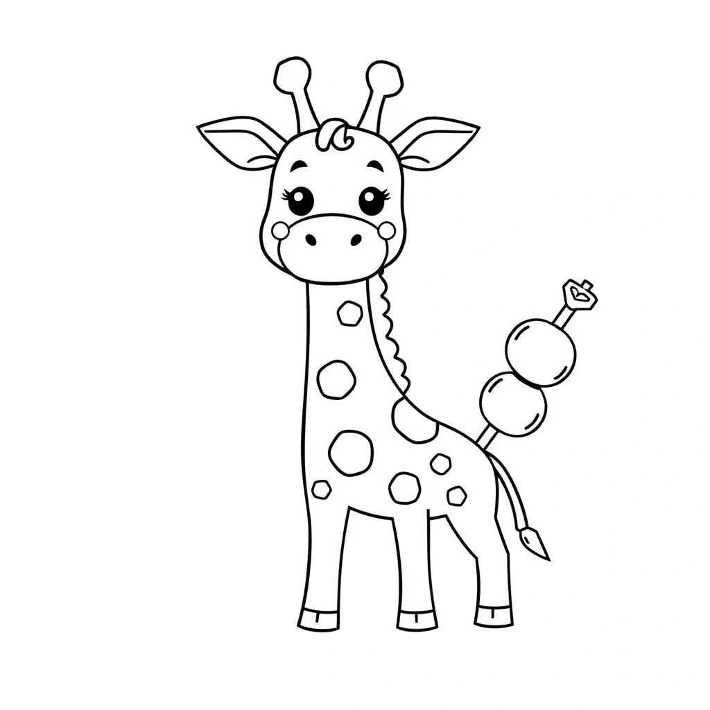 Kolorowanka — Żyrafa i przekąski - Kolorowanki - Dzień Żyrafy