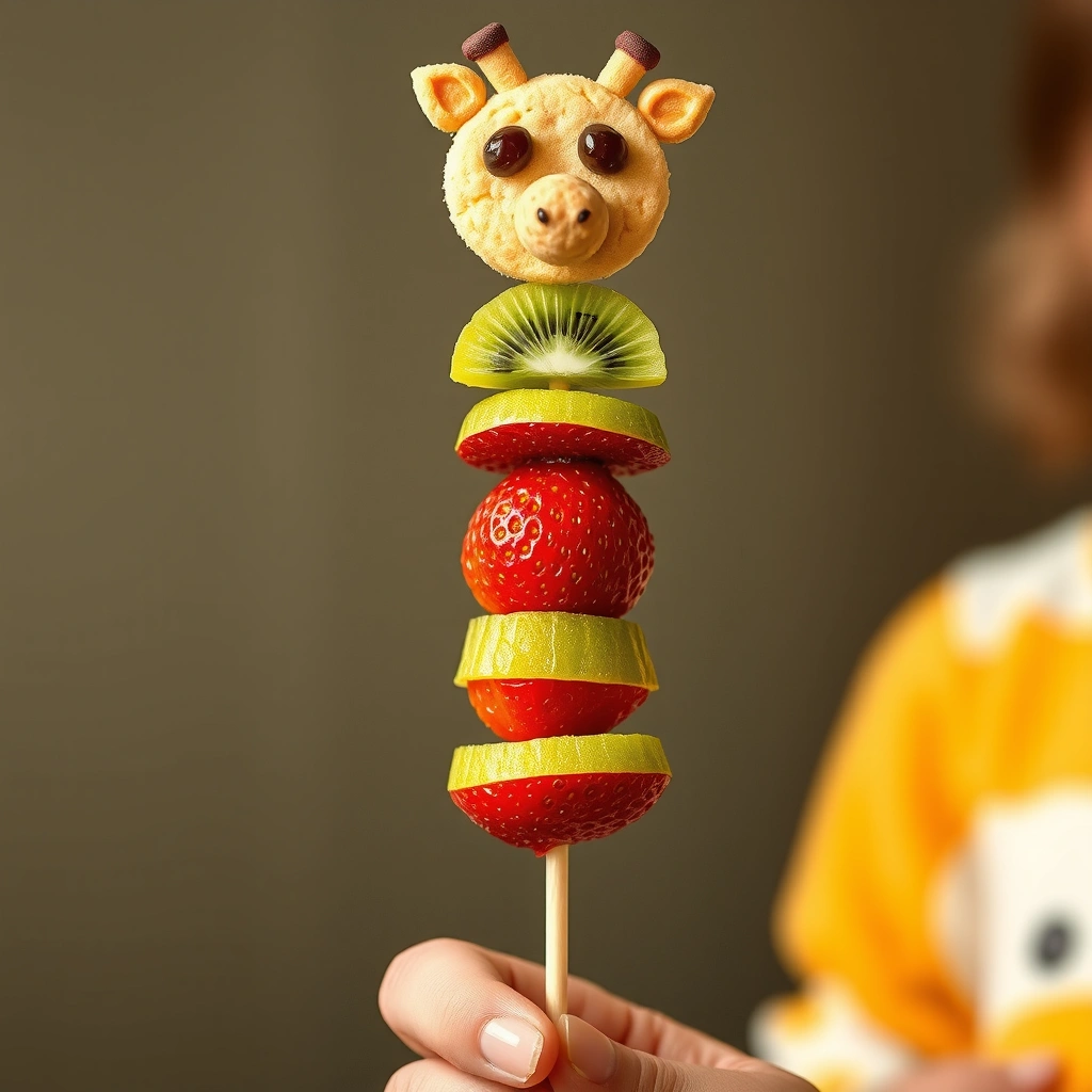 Zdjęcie — Owocowy patyczek (zbliżenie) - Materiały - Dzień Żyrafy