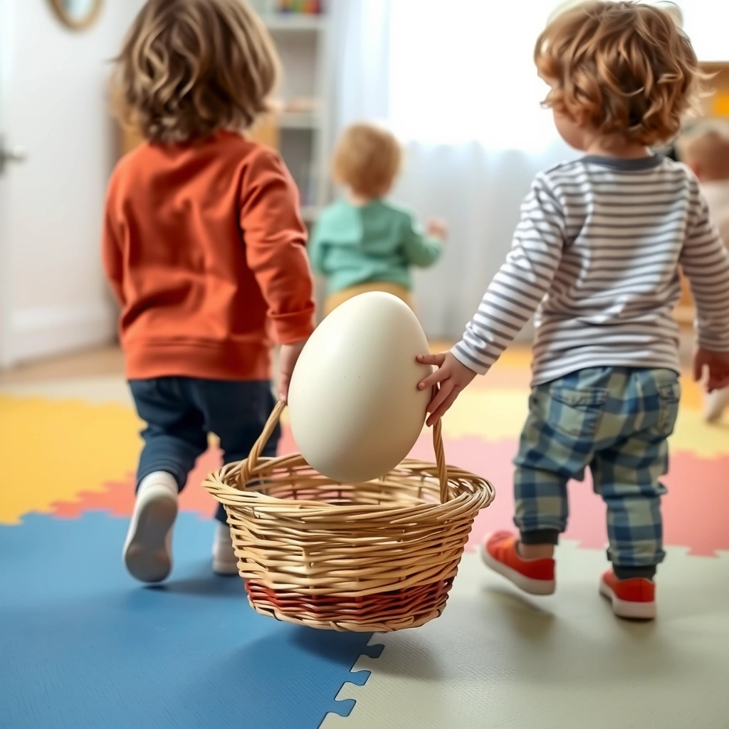 Zabawa przenoszenia jajek - Materiały - Wielkanoc