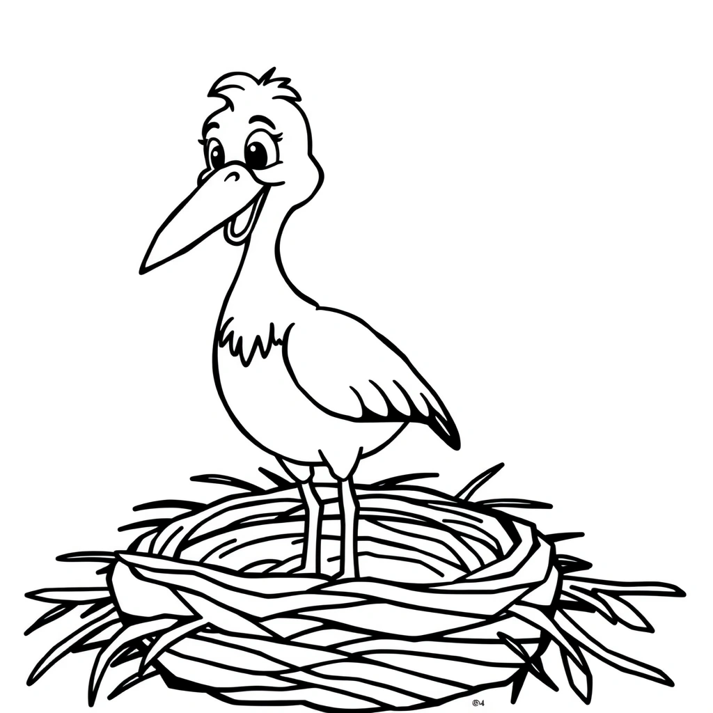 Kolorowanka bocian - Kolorowanki - Dzień Bociana Białego