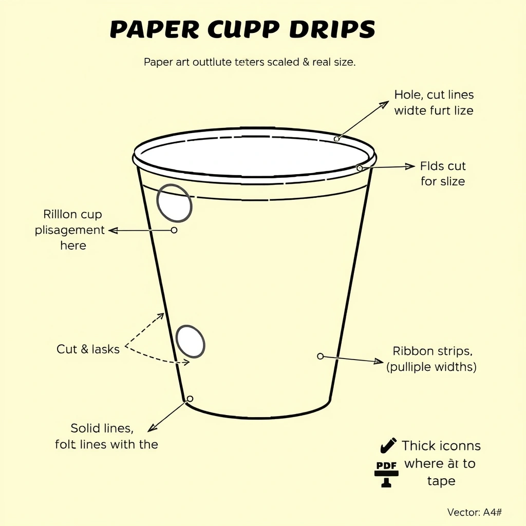 Szablon do wydruku — kubeczek i wstążki - Szablony - Dzień Wiatru