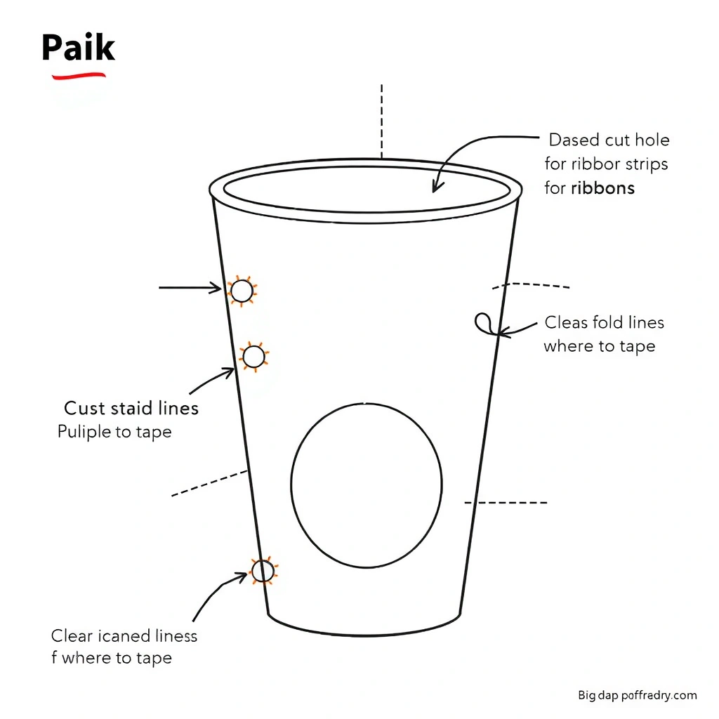 Szablon do wydruku — kubeczek i wstążki - Szablony - Dzień Wiatru