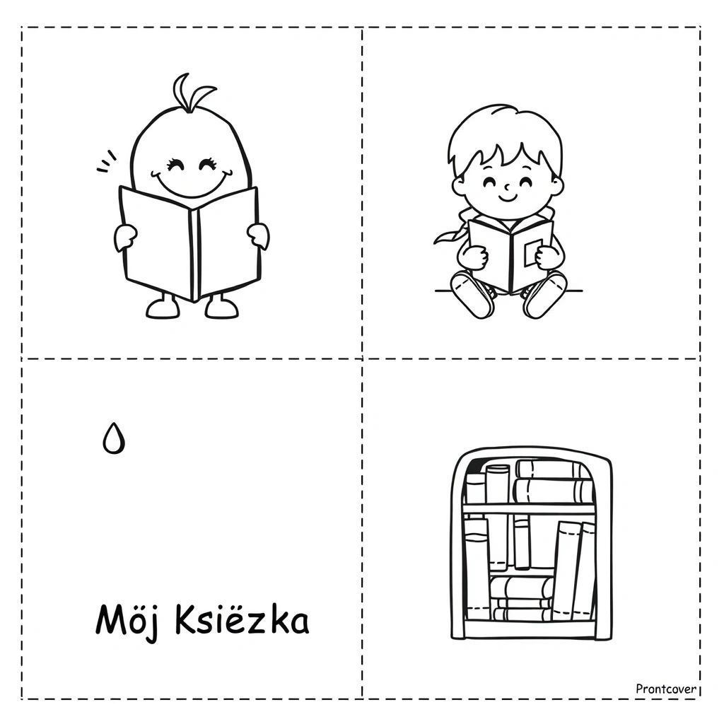 Kolorowanka — mini książeczka do złożenia - Kolorowanki - Dzień Książki