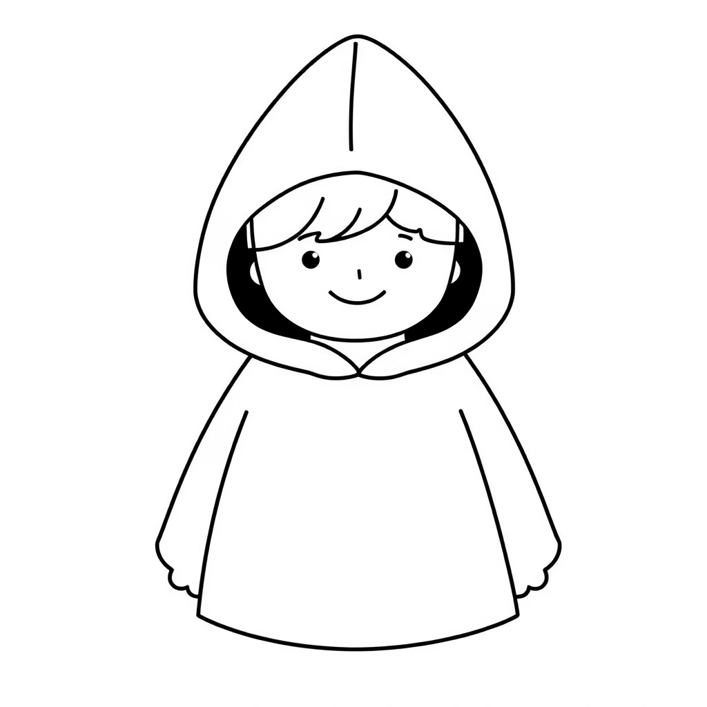 Kolorowanka — chustka Czerwonego Kapturka - Kolorowanki - Dzień Czerwonego Kapturka