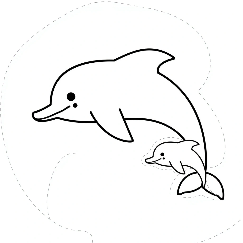 Szablon delfina do wycięcia - Szablony - Dzień Delfina