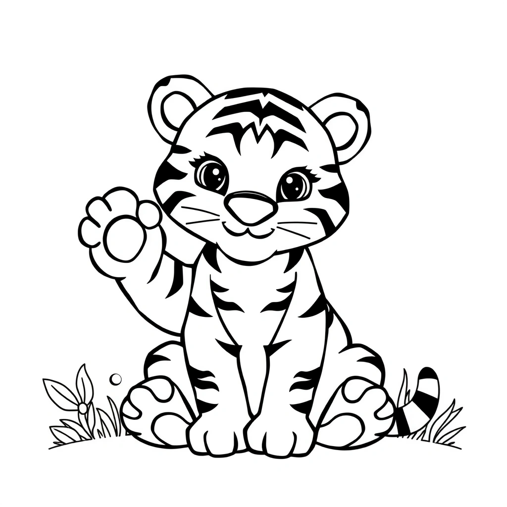 Kolorowanka — Tygrys do kolorowania - Kolorowanki - Dzień Tygrysa
