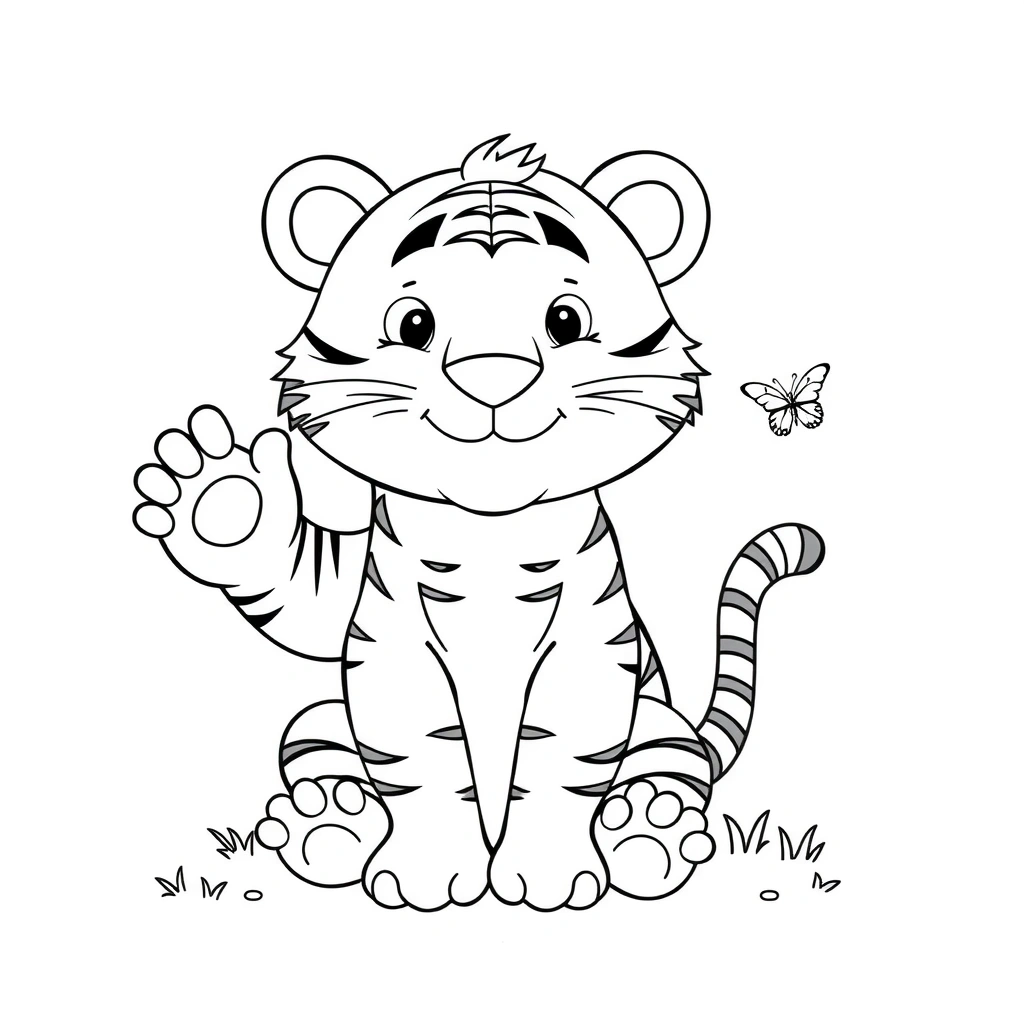 Kolorowanka — Tygrys do kolorowania - Kolorowanki - Dzień Tygrysa