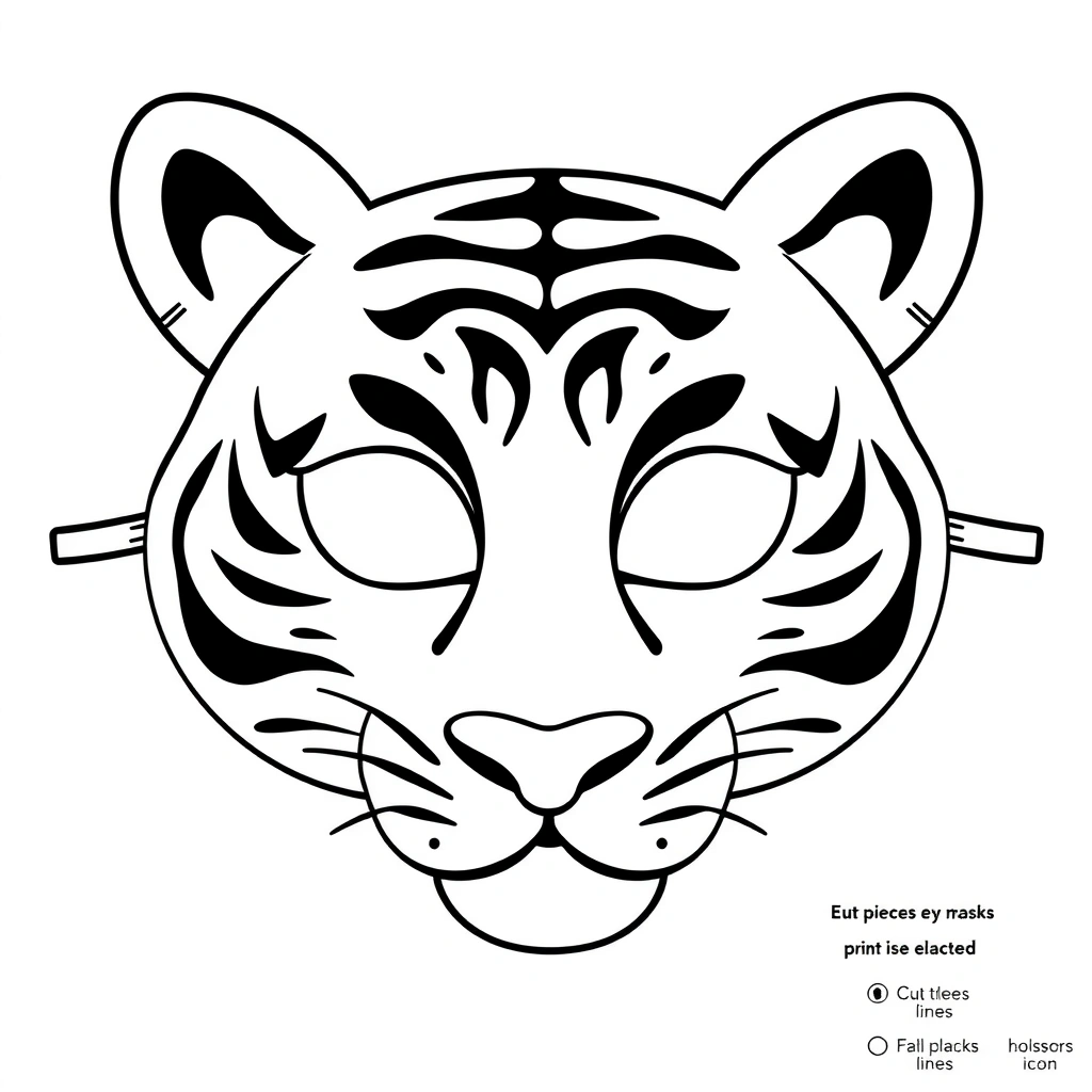Szablon maski — Maska tygrysa do wydruku - Szablony - Dzień Tygrysa