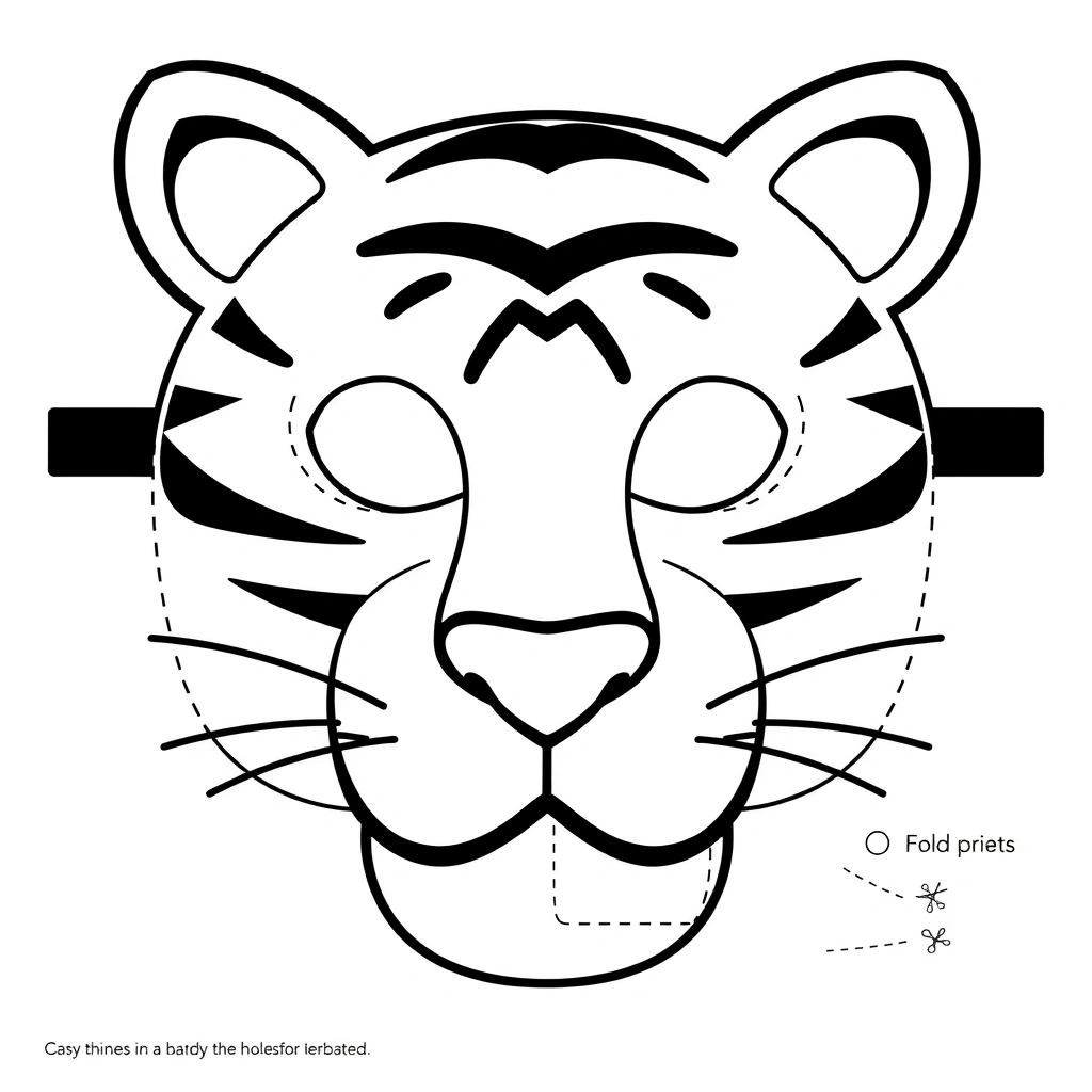 Szablon maski — Maska tygrysa do wydruku - Szablony - Dzień Tygrysa