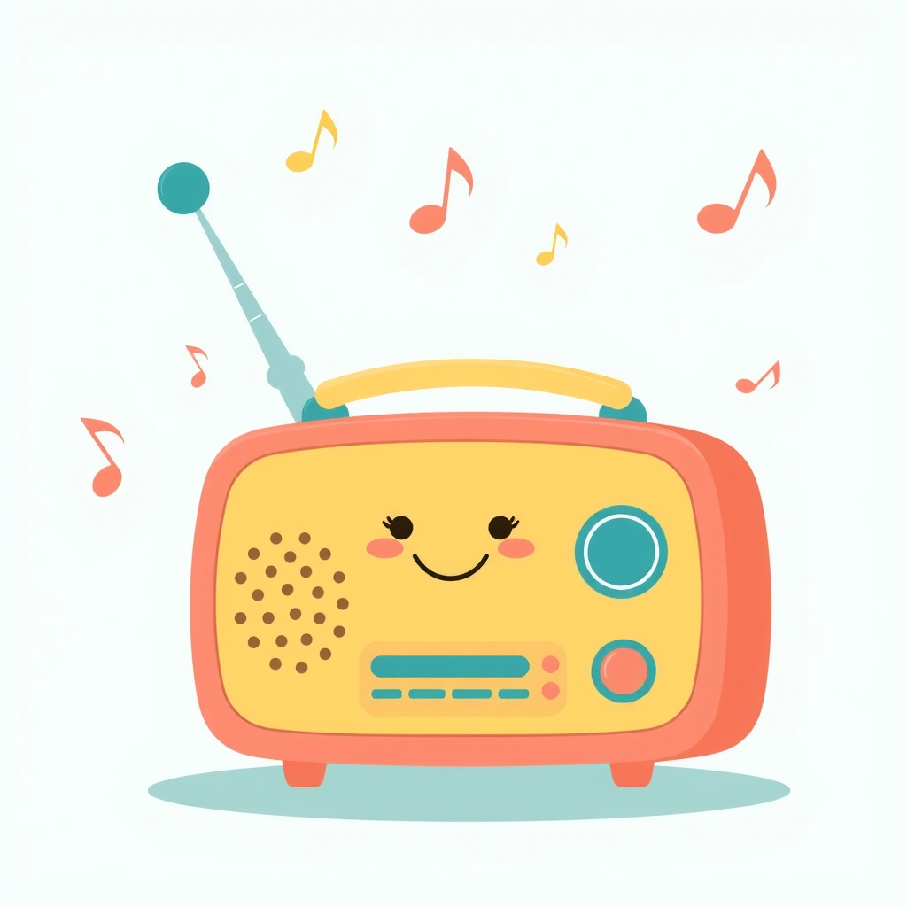 Ilustracja radia do pokazania dzieciom - Materiały - Dzień Radia (kwiecień)