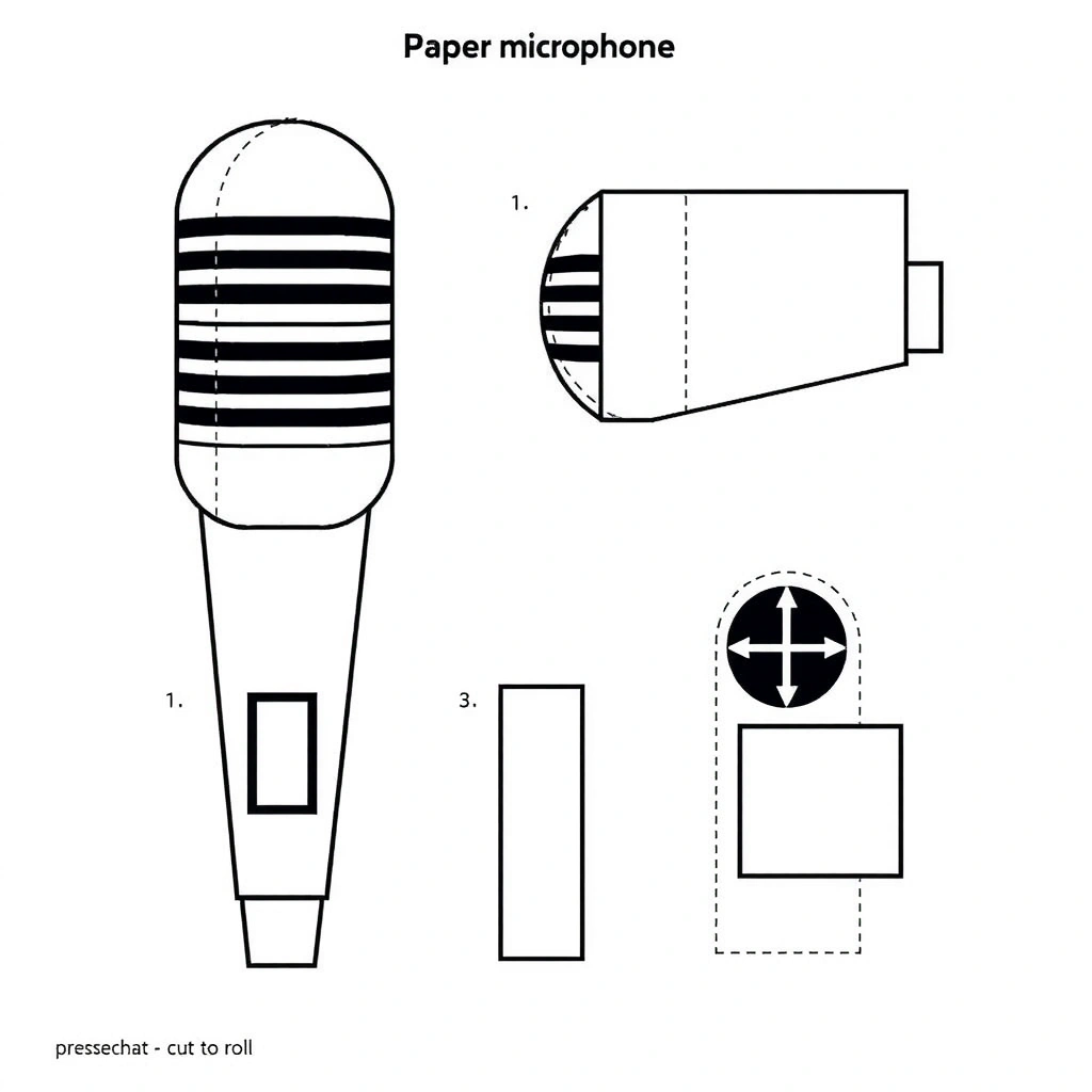 Szablon papierowego mikrofonu - Szablony - Dzień Radia (kwiecień)