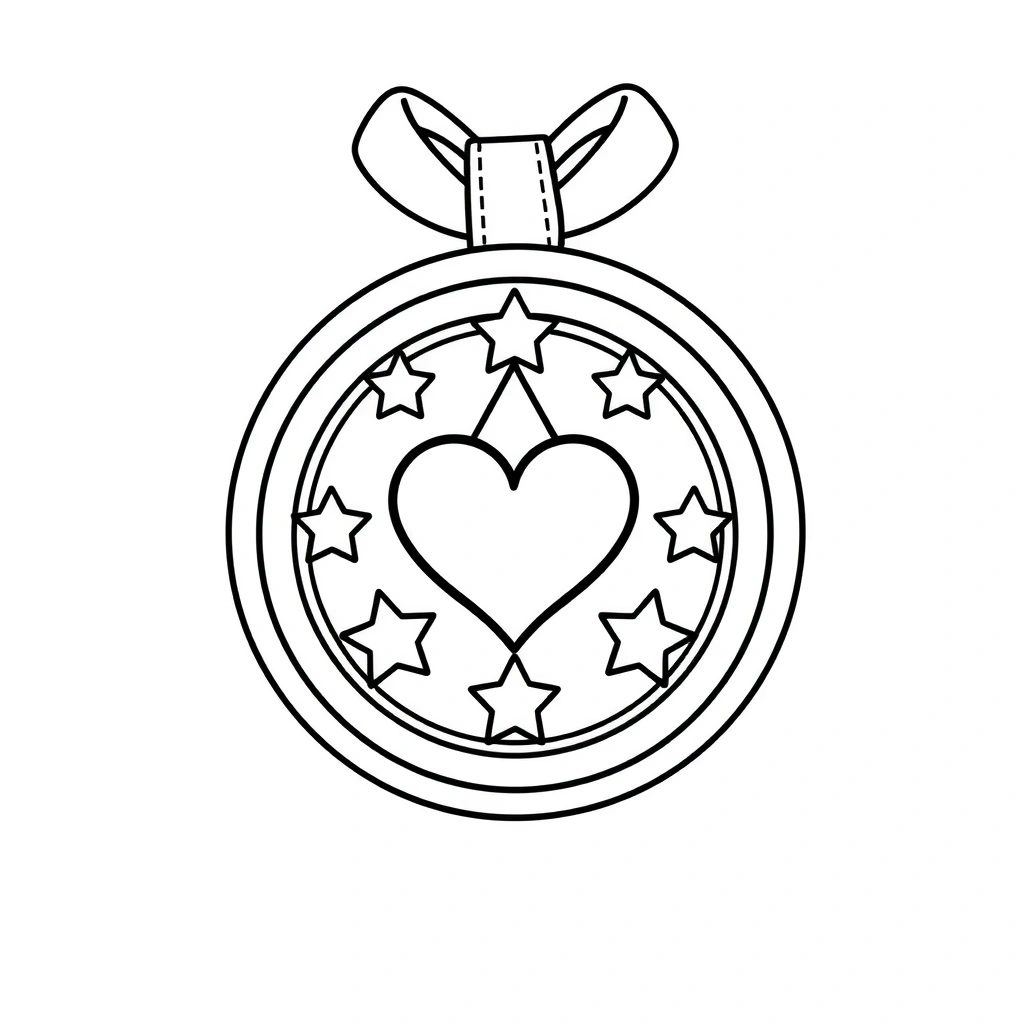 Kolorowanka: medal do ozdabiania - Kolorowanki - Dzień Mężczyzn