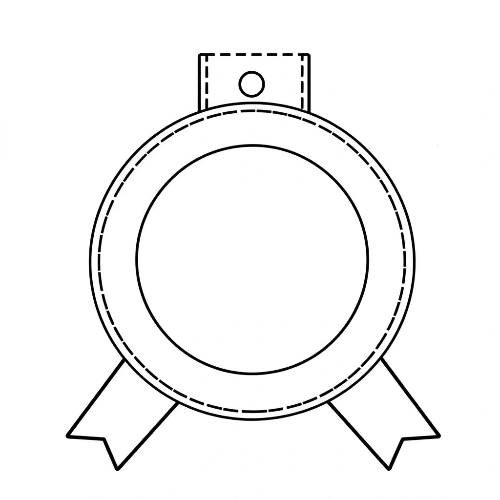 Szablon medalu — prosty do druku (okrąg) - Szablony - Dzień Mężczyzn