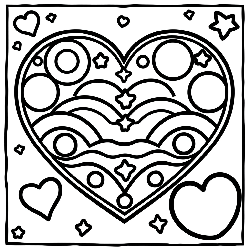 Kolorowanka: serduszko - Kolorowanki - Dzień Ojca