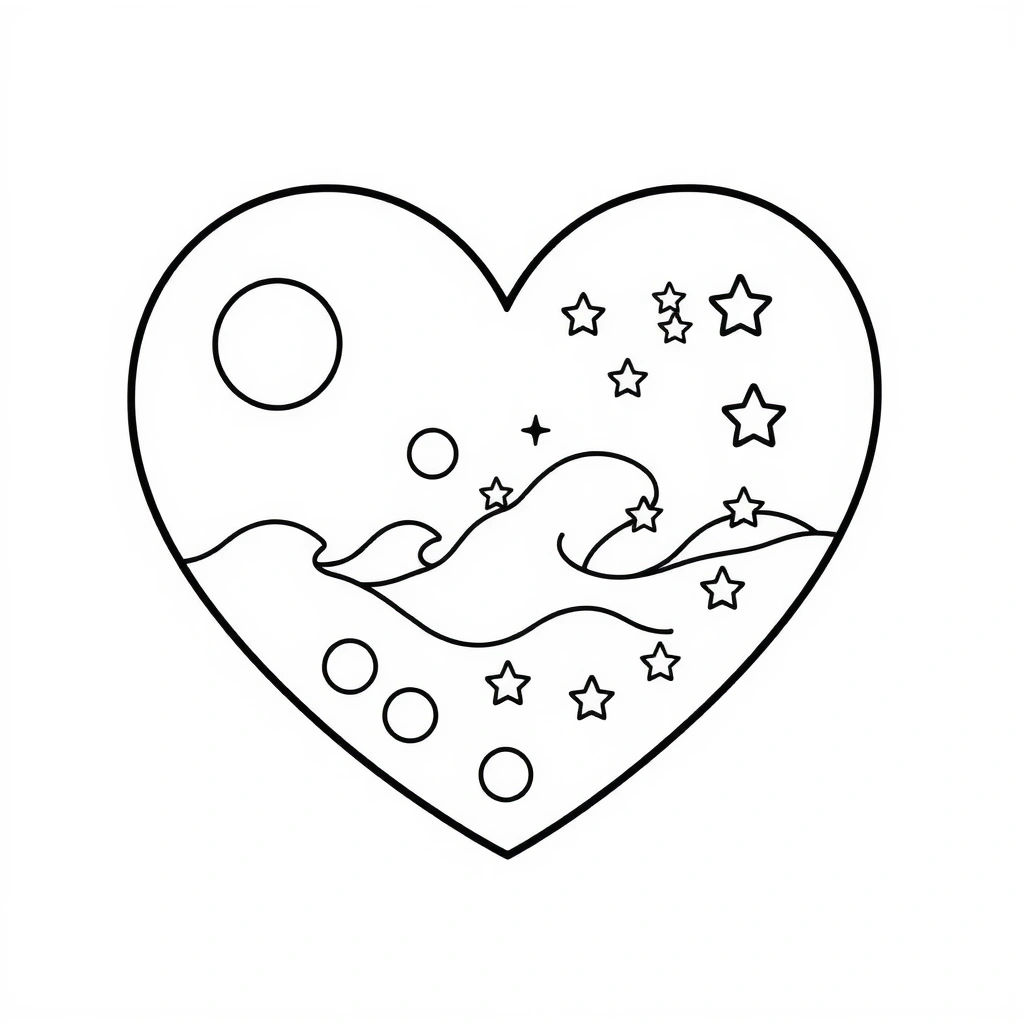 Kolorowanka: serduszko - Kolorowanki - Dzień Ojca