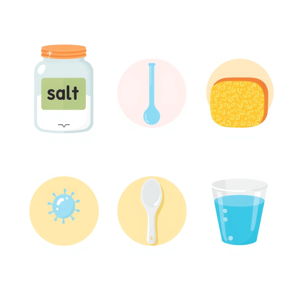 Ikony materiałów (sól, pipetka, gąbka, łyżeczka) - Materiały - Mikołajki