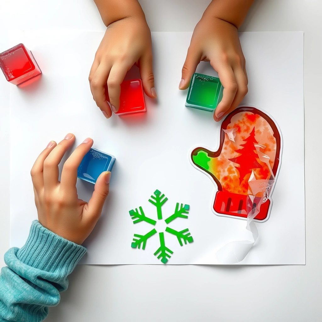 Stemplowanie kolorowym lodem — efekt na papierze - Kolorowanki - Mikołajki