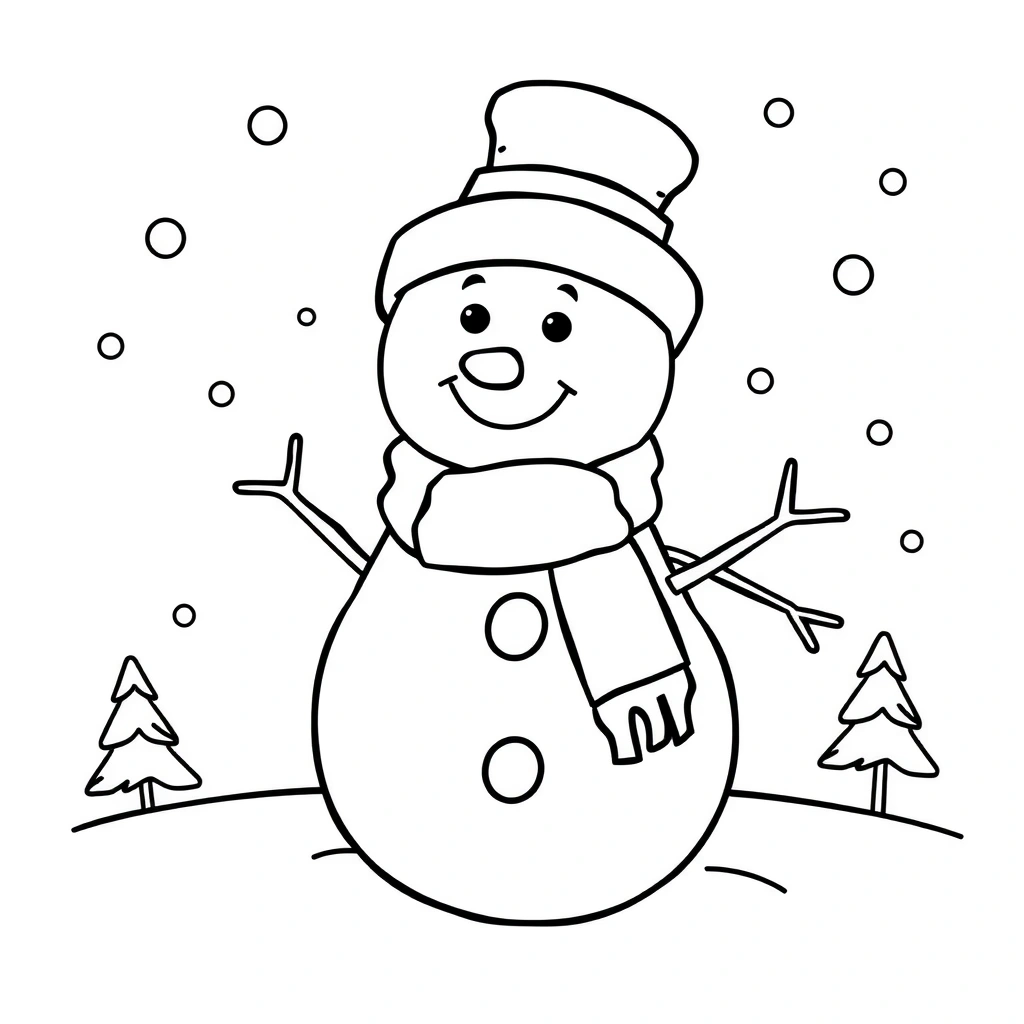 Kolorowanka: Bałwanek - Kolorowanki - Dzień Bałwana (grudzień)