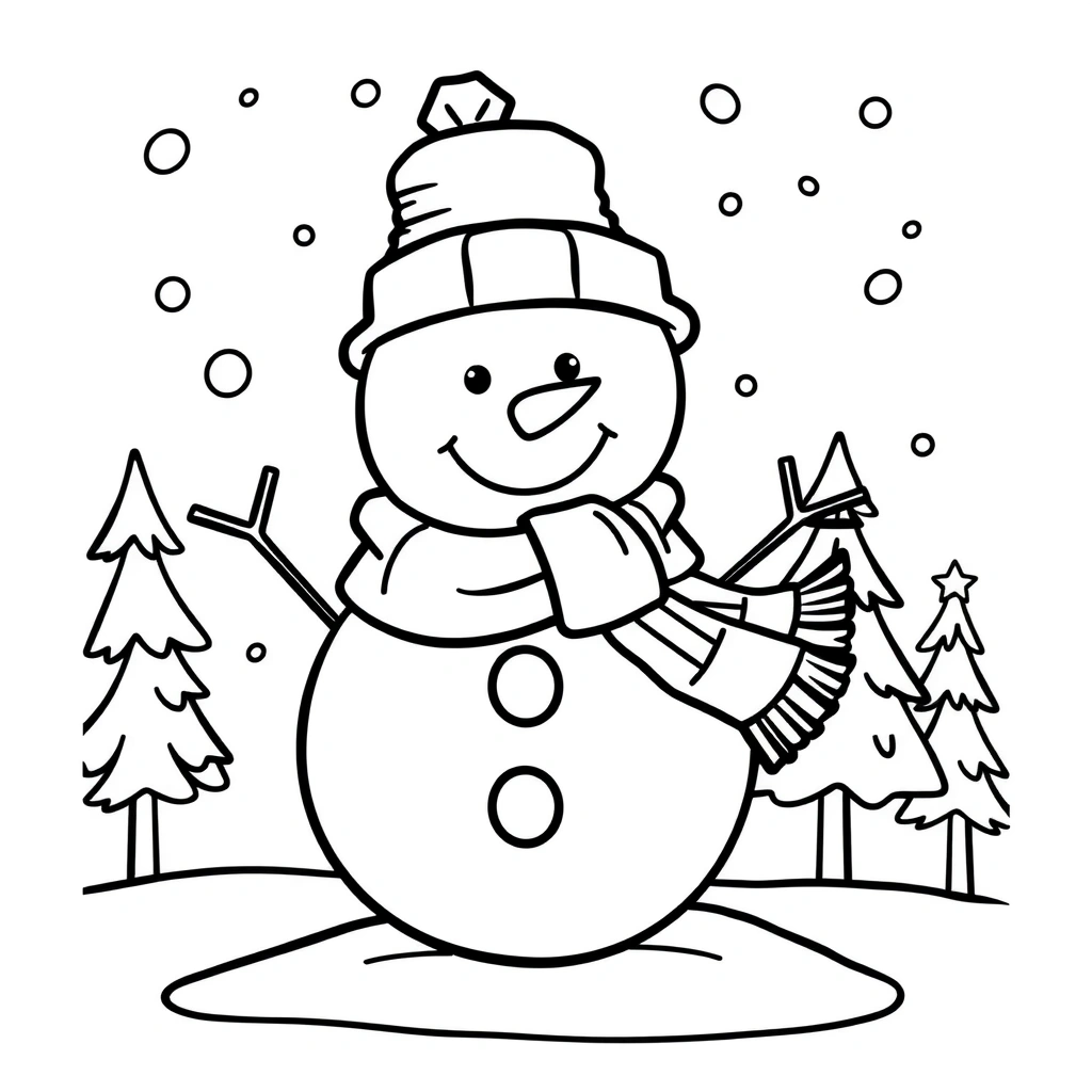 Kolorowanka: Bałwanek - Kolorowanki - Dzień Bałwana (grudzień)