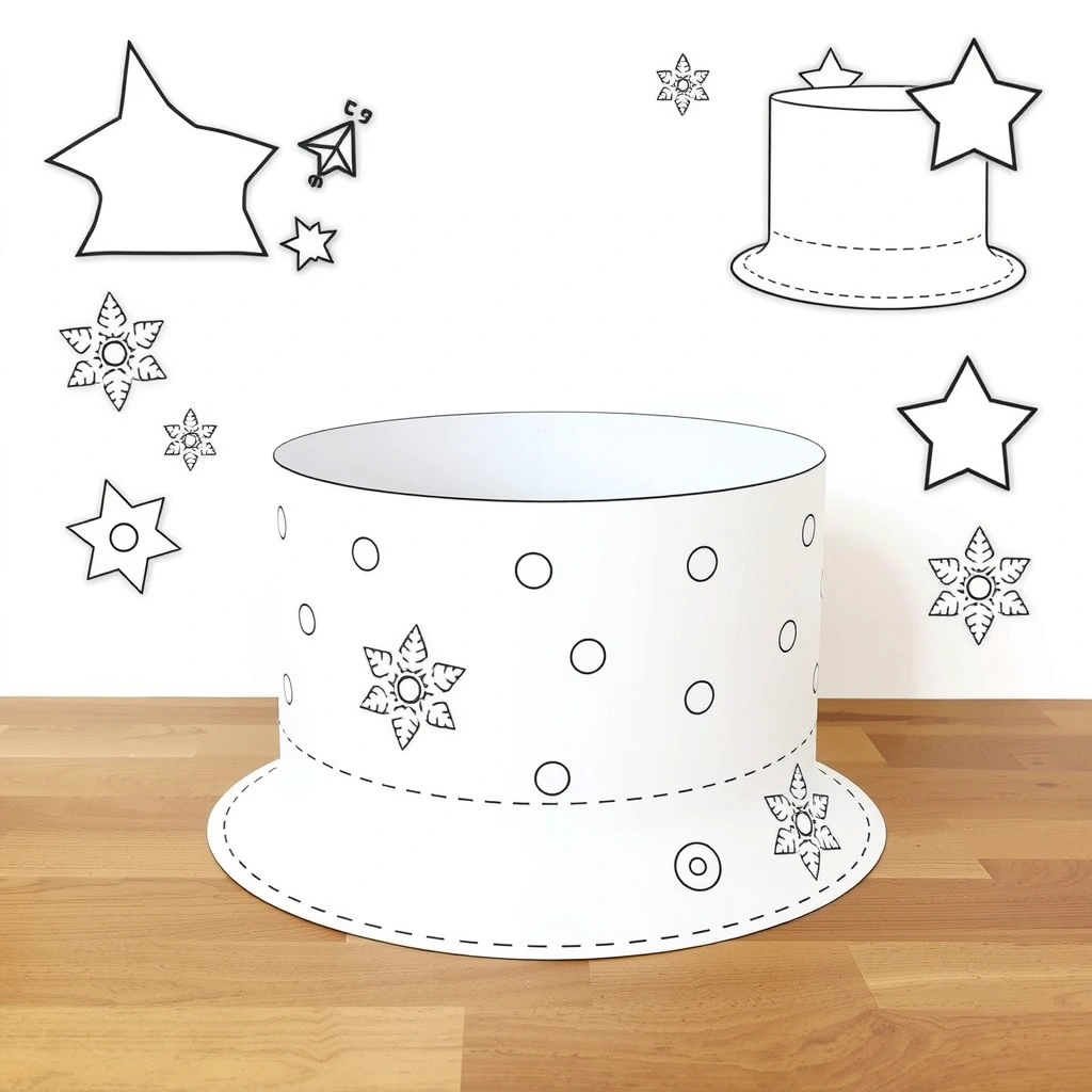 Szablon papierowego kapelusza - Szablony - Dzień Bałwana (grudzień)