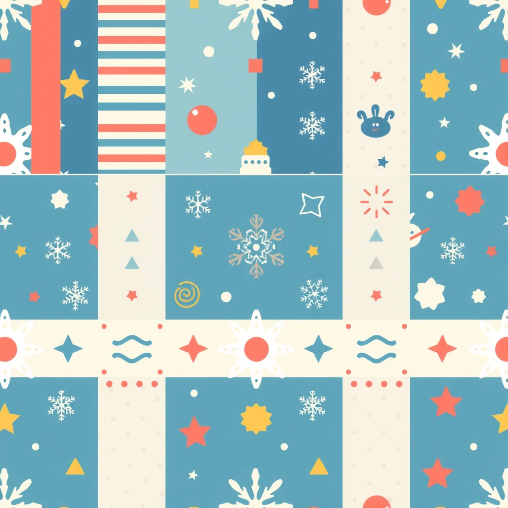 Wzory na chusteczki/szarfy - Szablony - Dzień Bałwana (grudzień)