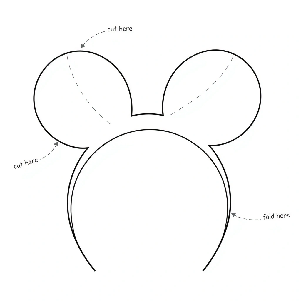 Szablon opaski z uszami (do wydruku) - Szablony - Dzień Myszki Miki
