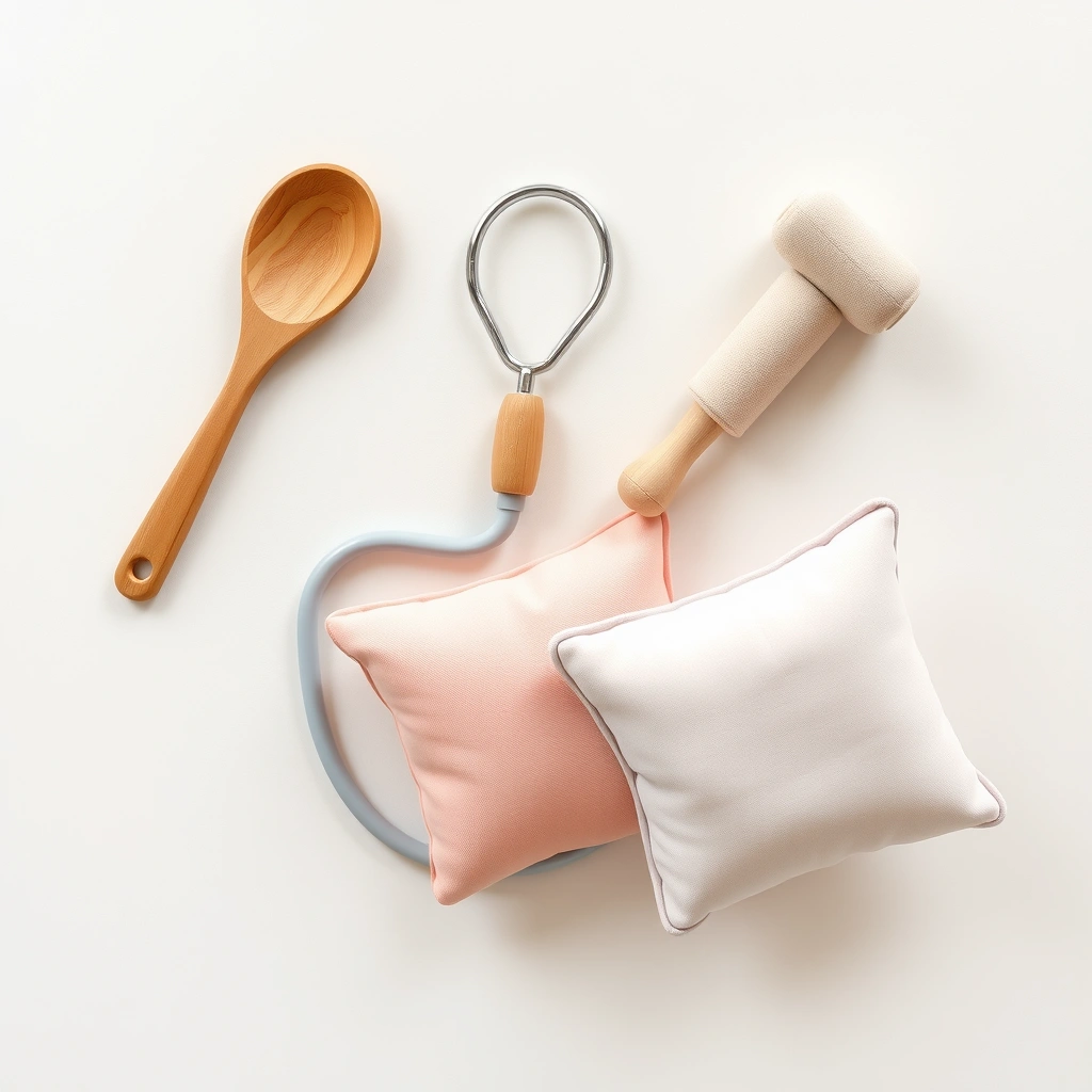 Ilustracje rekwizytów dotykowych (flat lay) - Materiały - Święto Pracy