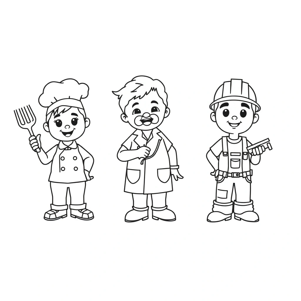 Kolorowanka: Zawody (3 strony) - Kolorowanki - Święto Pracy