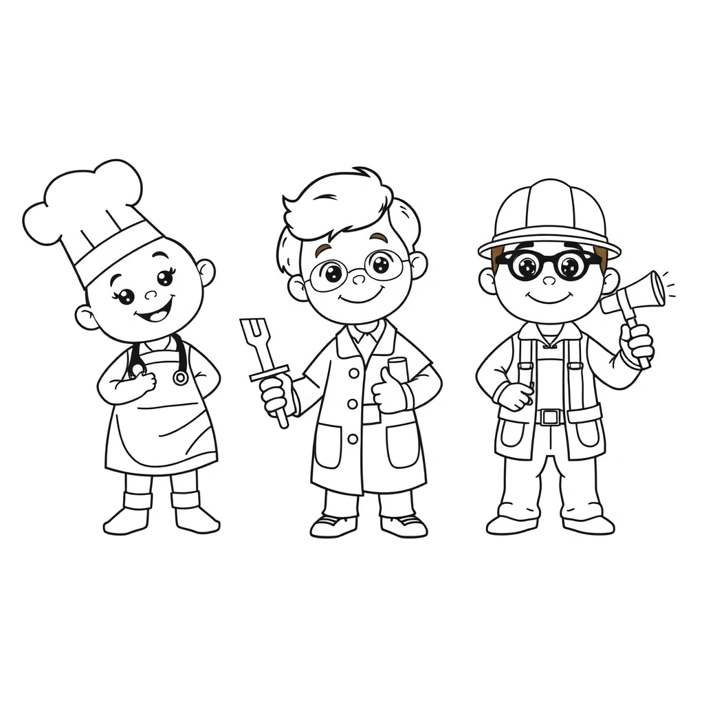 Kolorowanka: Zawody (3 strony) - Kolorowanki - Święto Pracy