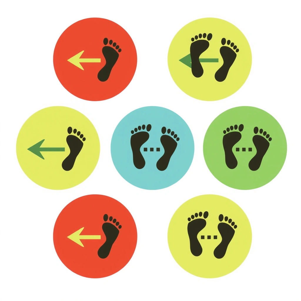 Znaczniki trasy (pachołki/odciski stóp) - Szablony - Dzień Policjanta