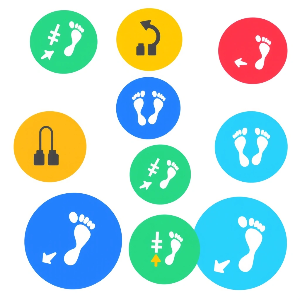 Znaczniki trasy (pachołki/odciski stóp) - Szablony - Dzień Policjanta