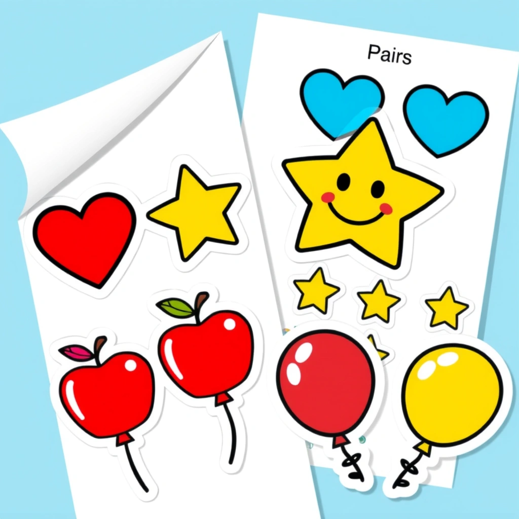 Naklejki w parach — arkusz do wydruku - Szablony - Dzień Tabliczki Mnożenia (listopad)