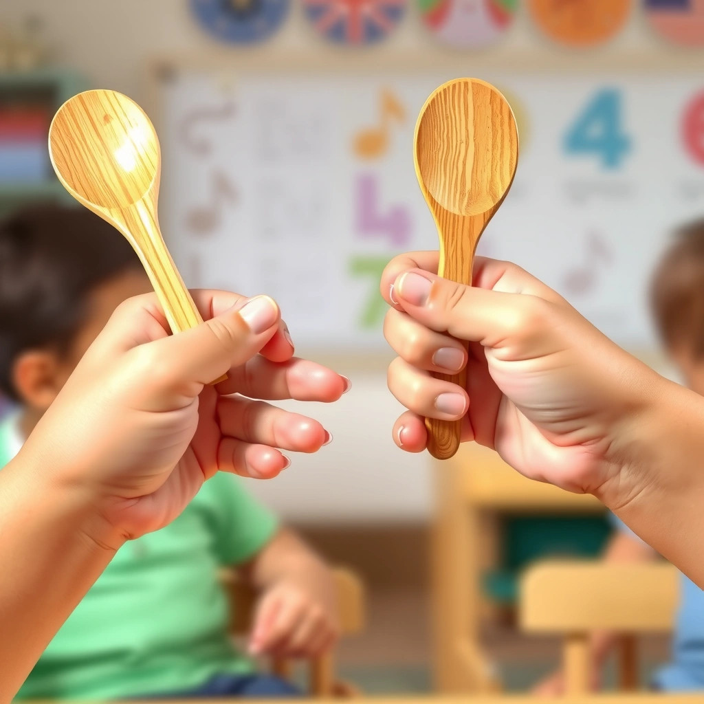 Rytmiczne łyżeczki — zdjęcie/instrukcja - Materiały - Dzień Tabliczki Mnożenia (listopad)