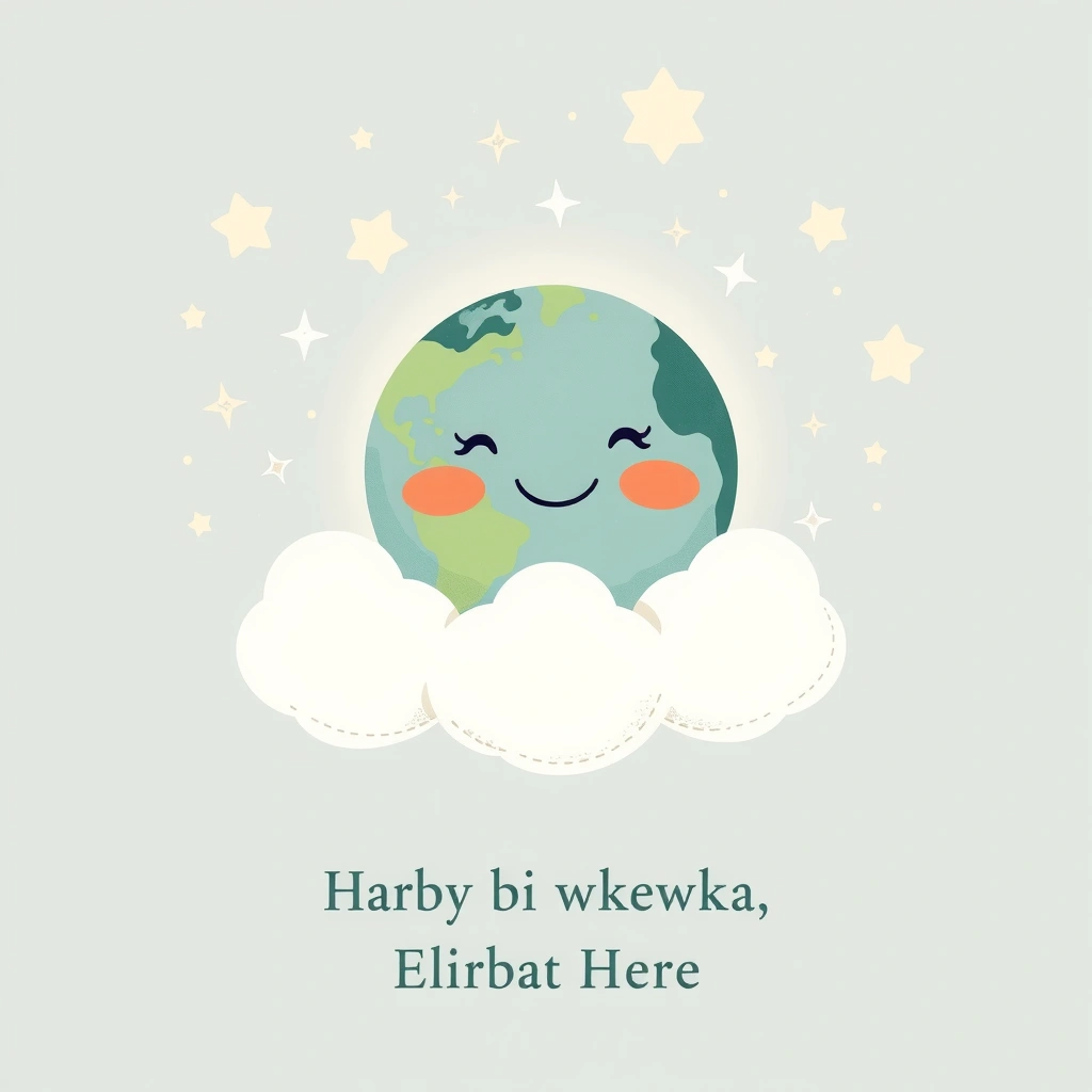 Kartka z kołysanką — ilustracja Ziemi - Szablony - Dzień Ziemi