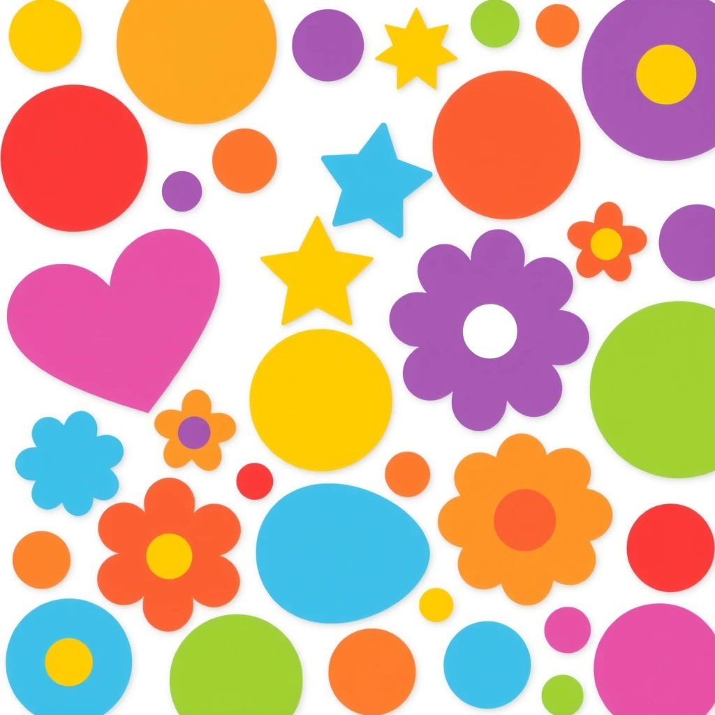 Arkusz z naklejkami: kolorowe kształty - Szablony - Dzień Motyli