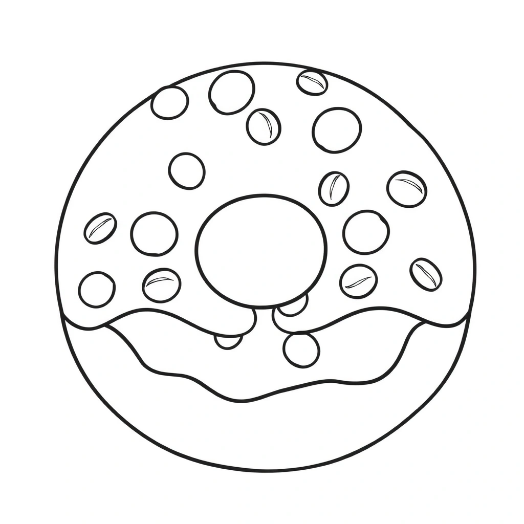 Kolorowanka — pączek - Kolorowanki - Tłusty Czwartek