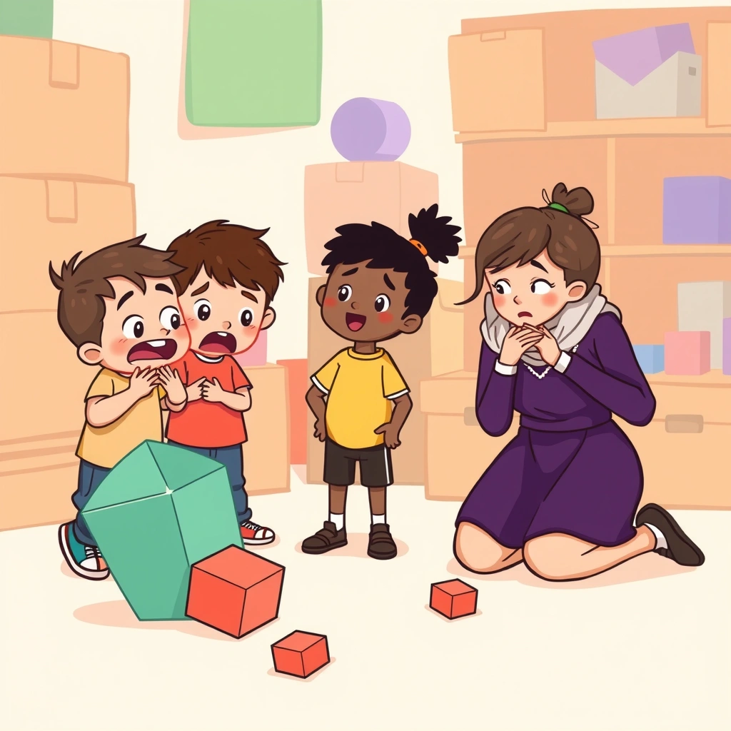 Ilustracja konfliktu — scenka: klocek spadł - Materiały - Dzień Budowlańca