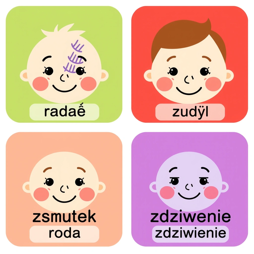 Karty emocji — buźki (zestaw do druku) - Szablony - Dzień Budowlańca